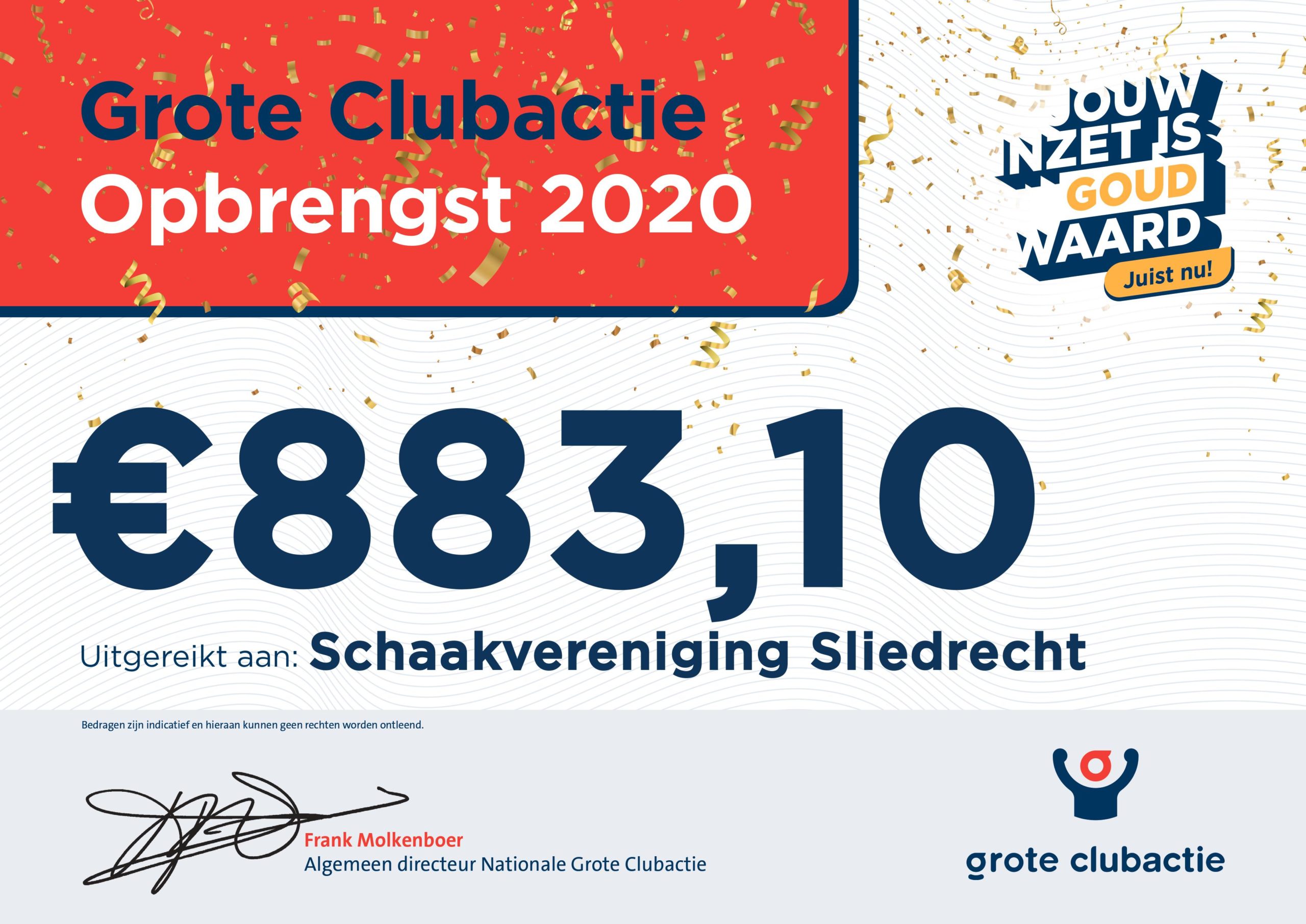 Grote Clubactie groot succes voor Schaakvereniging Sliedrecht